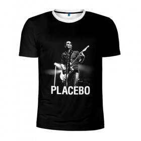 Мужская футболка 3D спортивная с принтом Placebo в Кировске, 100% полиэстер с улучшенными характеристиками | приталенный силуэт, круглая горловина, широкие плечи, сужается к линии бедра | placebo | альтернативный | брайан молко | инди | индирок | плацебо | рок