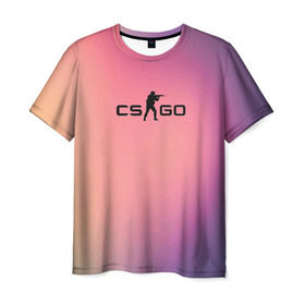Мужская футболка 3D с принтом CsGo Градиент в Кировске, 100% полиэфир | прямой крой, круглый вырез горловины, длина до линии бедер | Тематика изображения на принте: cs go | csgo | global offensive | контр страйк | контра