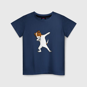 Детская футболка хлопок с принтом джек победитель в Кировске, 100% хлопок | круглый вырез горловины, полуприлегающий силуэт, длина до линии бедер | Тематика изображения на принте: джек | джек рассел | рассел | терьер