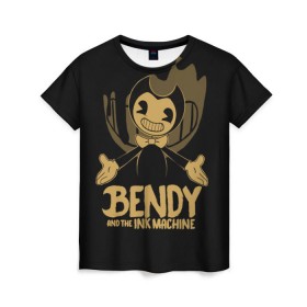 Женская футболка 3D с принтом Bendy and the ink machine (20) в Кировске, 100% полиэфир ( синтетическое хлопкоподобное полотно) | прямой крой, круглый вырез горловины, длина до линии бедер | Тематика изображения на принте: bendy | bendy and the ink machine | game | horror | ink | machine | trend | video game