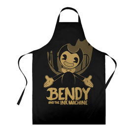 Фартук 3D с принтом Bendy and the ink machine (20) в Кировске, 100% полиэстер | общий размер — 65 х 85 см, ширина нагрудника — 26 см, горловина — 53 см, длина завязок — 54 см, общий обхват в поясе — 173 см. Принт на завязках и на горловине наносится с двух сторон, на основной части фартука — только с внешней стороны | bendy | bendy and the ink machine | game | horror | ink | machine | trend | video game