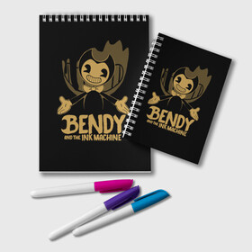 Блокнот с принтом Bendy and the ink machine (20) в Кировске, 100% бумага | 48 листов, плотность листов — 60 г/м2, плотность картонной обложки — 250 г/м2. Листы скреплены удобной пружинной спиралью. Цвет линий — светло-серый
 | bendy | bendy and the ink machine | game | horror | ink | machine | trend | video game