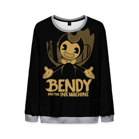 Мужской свитшот 3D с принтом Bendy and the ink machine (20) в Кировске, 100% полиэстер с мягким внутренним слоем | круглый вырез горловины, мягкая резинка на манжетах и поясе, свободная посадка по фигуре | Тематика изображения на принте: bendy | bendy and the ink machine | game | horror | ink | machine | trend | video game