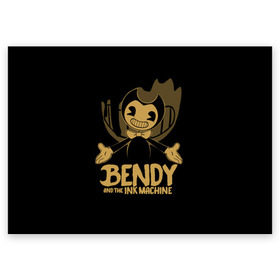 Поздравительная открытка с принтом Bendy and the ink machine (20) в Кировске, 100% бумага | плотность бумаги 280 г/м2, матовая, на обратной стороне линовка и место для марки
 | bendy | bendy and the ink machine | game | horror | ink | machine | trend | video game