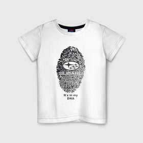 Детская футболка хлопок с принтом Subaru в Кировске, 100% хлопок | круглый вырез горловины, полуприлегающий силуэт, длина до линии бедер | subaru | марка | машины | субару