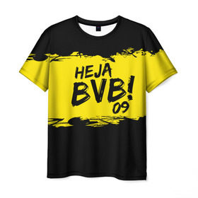 Мужская футболка 3D с принтом Borussia Dortmund FC в Кировске, 100% полиэфир | прямой крой, круглый вырез горловины, длина до линии бедер | 09 | bvb | heja | боруссия | германия | дортмунд | клуб | фк | футбол | футбольный