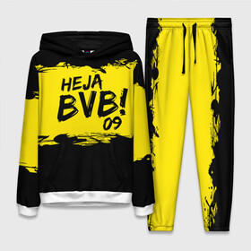 Женский костюм 3D (с толстовкой) с принтом Borussia Dortmund FC в Кировске,  |  | 09 | bvb | heja | боруссия | германия | дортмунд | клуб | фк | футбол | футбольный