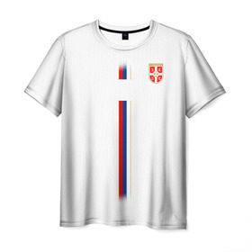 Мужская футболка 3D с принтом Сборная Сербии WC 2018 в Кировске, 100% полиэфир | прямой крой, круглый вырез горловины, длина до линии бедер | Тематика изображения на принте: 