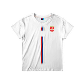 Детская футболка 3D с принтом Сборная Сербии WC 2018 в Кировске, 100% гипоаллергенный полиэфир | прямой крой, круглый вырез горловины, длина до линии бедер, чуть спущенное плечо, ткань немного тянется | 