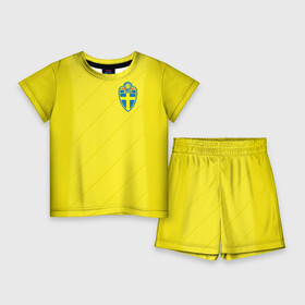 Детский костюм с шортами 3D с принтом Швеция домашняя форма ЧМ 2018 в Кировске,  |  | Тематика изображения на принте: домашняя форма | сборная швеции | футбол | футбольная форма | швеция