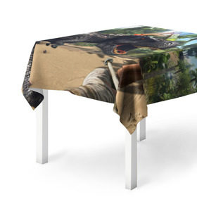 Скатерть 3D с принтом Ark Survival Evolved в Кировске, 100% полиэстер (ткань не мнется и не растягивается) | Размер: 150*150 см | Тематика изображения на принте: арк