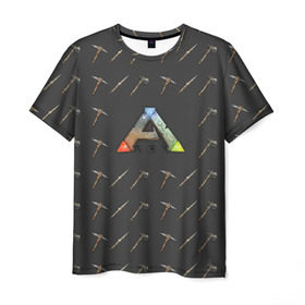 Мужская футболка 3D с принтом Ark Survival Evolved в Кировске, 100% полиэфир | прямой крой, круглый вырез горловины, длина до линии бедер | арк