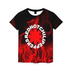 Женская футболка 3D с принтом Red Hot Chili Peppers в Кировске, 100% полиэфир ( синтетическое хлопкоподобное полотно) | прямой крой, круглый вырез горловины, длина до линии бедер | red hot chili peppers | rhcp | перцы | ред хот чили пепперс | рхчп | рэд