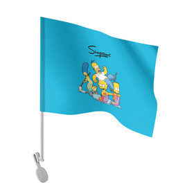 Флаг для автомобиля с принтом Симпсоны в Кировске, 100% полиэстер | Размер: 30*21 см | гомер | мульт | семья | симпсоны