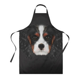 Фартук 3D с принтом Cavalier King Charles в Кировске, 100% полиэстер | общий размер — 65 х 85 см, ширина нагрудника — 26 см, горловина — 53 см, длина завязок — 54 см, общий обхват в поясе — 173 см. Принт на завязках и на горловине наносится с двух сторон, на основной части фартука — только с внешней стороны | Тематика изображения на принте: голова | собака | спаниель