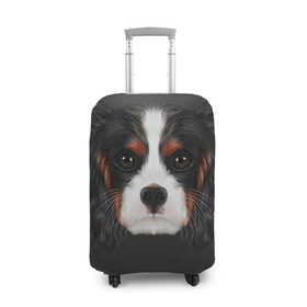 Чехол для чемодана 3D с принтом Cavalier King Charles в Кировске, 86% полиэфир, 14% спандекс | двустороннее нанесение принта, прорези для ручек и колес | Тематика изображения на принте: голова | собака | спаниель