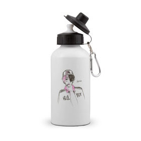 Бутылка спортивная с принтом Lil Peep Hellboy в Кировске, металл | емкость — 500 мл, в комплекте две пластиковые крышки и карабин для крепления | Тематика изображения на принте: lil peep | лил пип