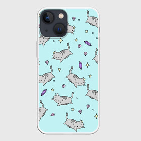 Чехол для iPhone 13 mini с принтом Кавайные котики в Кировске,  |  | animal | cat | cute | kitty | meow | pet | животное | кот | котенок | котики | мяу
