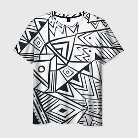 Мужская футболка 3D с принтом Boho Style 1 в Кировске, 100% полиэфир | прямой крой, круглый вырез горловины, длина до линии бедер | Тематика изображения на принте: абстракция | арт | линии | рисунок | узор | фигуры | этника
