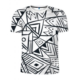 Мужская футболка 3D спортивная с принтом Boho Style 1 в Кировске, 100% полиэстер с улучшенными характеристиками | приталенный силуэт, круглая горловина, широкие плечи, сужается к линии бедра | абстракция | арт | линии | рисунок | узор | фигуры | этника