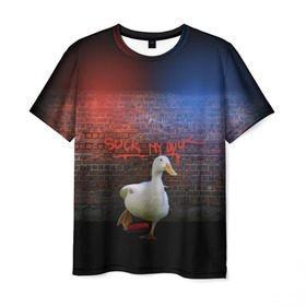 Мужская футболка 3D с принтом Утиный вандализм в Кировске, 100% полиэфир | прямой крой, круглый вырез горловины, длина до линии бедер | duck | вандал | вандализм | граффити | утка | хулиган