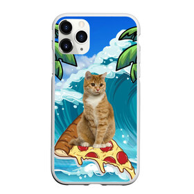 Чехол для iPhone 11 Pro матовый с принтом Сёрфинг на Пицце в Кировске, Силикон |  | Тематика изображения на принте: cat | palm | pizza | surfing | wave | волна | животное | кот | пальмы | пицца | серфинг
