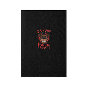 Обложка для паспорта матовая кожа с принтом Five Nights At Freddy`s в Кировске, натуральная матовая кожа | размер 19,3 х 13,7 см; прозрачные пластиковые крепления | 