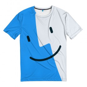Мужская футболка 3D с принтом Веселый смайл в Кировске, 100% полиэфир | прямой крой, круглый вырез горловины, длина до линии бедер | 
