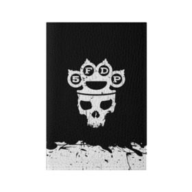 Обложка для паспорта матовая кожа с принтом Five Finger Death Punch в Кировске, натуральная матовая кожа | размер 19,3 х 13,7 см; прозрачные пластиковые крепления | 5fdp | alternative | ffdp | groove | metal | metall | rock | альтернатива | грув | группа | метал | рок | череп