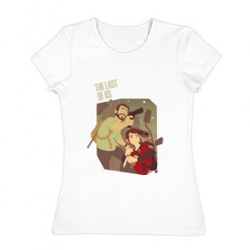 Женская футболка хлопок с принтом The Last of Us в Кировске, 100% хлопок | прямой крой, круглый вырез горловины, длина до линии бедер, слегка спущенное плечо | the last of us | гриб | грибы | джоэл | кордицепс | пиратs | элли