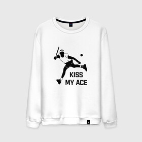 Мужской свитшот хлопок с принтом Kiss My Ace в Кировске, 100% хлопок |  | Тематика изображения на принте: теннис