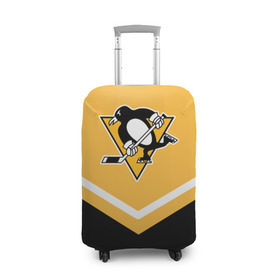 Чехол для чемодана 3D с принтом Pittsburgh Penguins (Форма 1) в Кировске, 86% полиэфир, 14% спандекс | двустороннее нанесение принта, прорези для ручек и колес | питтсбург пингвинз