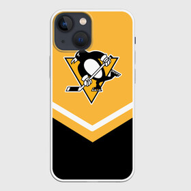 Чехол для iPhone 13 mini с принтом Pittsburgh Penguins (Форма 1) в Кировске,  |  | Тематика изображения на принте: питтсбург пингвинз