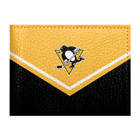 Обложка для студенческого билета с принтом Pittsburgh Penguins (Форма 1) в Кировске, натуральная кожа | Размер: 11*8 см; Печать на всей внешней стороне | питтсбург пингвинз