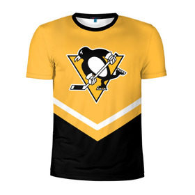 Мужская футболка 3D спортивная с принтом Pittsburgh Penguins (Форма 1) в Кировске, 100% полиэстер с улучшенными характеристиками | приталенный силуэт, круглая горловина, широкие плечи, сужается к линии бедра | питтсбург пингвинз