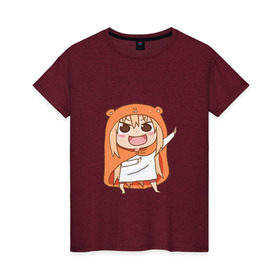 Женская футболка хлопок с принтом Umaru Chan в Кировске, 100% хлопок | прямой крой, круглый вырез горловины, длина до линии бедер, слегка спущенное плечо | anime | аниме | анимэ | умару