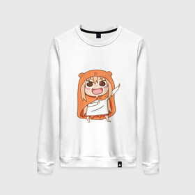 Женский свитшот хлопок с принтом Umaru Chan в Кировске, 100% хлопок | прямой крой, круглый вырез, на манжетах и по низу широкая трикотажная резинка  | anime | аниме | анимэ | умару