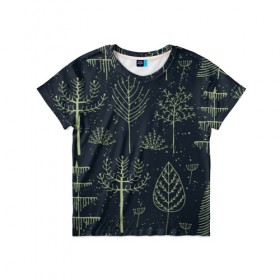 Детская футболка 3D с принтом Загадочный лес в Кировске, 100% гипоаллергенный полиэфир | прямой крой, круглый вырез горловины, длина до линии бедер, чуть спущенное плечо, ткань немного тянется | дерево | дуб | елка | животные | лес | мода | обитатели | прикольные | природа | сказка | тайна | яркие