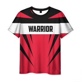 Мужская футболка 3D с принтом Warrior в Кировске, 100% полиэфир | прямой крой, круглый вырез горловины, длина до линии бедер | warrior | воин | спортсмен