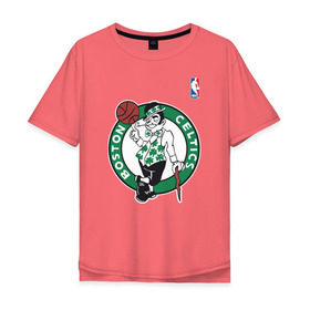 Мужская футболка хлопок Oversize с принтом Boston celtics в Кировске, 100% хлопок | свободный крой, круглый ворот, “спинка” длиннее передней части | boston celtics | nba | баскетбол | бостон селтикс
