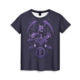 Женская футболка 3D с принтом Raven в Кировске, 100% полиэфир ( синтетическое хлопкоподобное полотно) | прямой крой, круглый вырез горловины, длина до линии бедер | battle royale | fortnite | lama | raven | батл рояль | ворон | лама | фортнайт