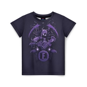 Детская футболка 3D с принтом Raven в Кировске, 100% гипоаллергенный полиэфир | прямой крой, круглый вырез горловины, длина до линии бедер, чуть спущенное плечо, ткань немного тянется | battle royale | fortnite | lama | raven | батл рояль | ворон | лама | фортнайт