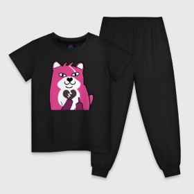 Детская пижама хлопок с принтом Fortnite Bear в Кировске, 100% хлопок |  брюки и футболка прямого кроя, без карманов, на брюках мягкая резинка на поясе и по низу штанин
 | battle royale | fortnite | lama | батл рояль | лама | медведь | фортнайт
