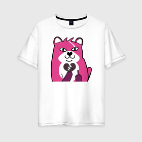 Женская футболка хлопок Oversize с принтом Fortnite Bear в Кировске, 100% хлопок | свободный крой, круглый ворот, спущенный рукав, длина до линии бедер
 | battle royale | fortnite | lama | батл рояль | лама | медведь | фортнайт