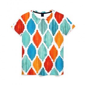 Женская футболка 3D с принтом Rhombus в Кировске, 100% полиэфир ( синтетическое хлопкоподобное полотно) | прямой крой, круглый вырез горловины, длина до линии бедер | 