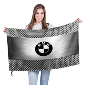 Флаг 3D с принтом BMW SPORT в Кировске, 100% полиэстер | плотность ткани — 95 г/м2, размер — 67 х 109 см. Принт наносится с одной стороны | 