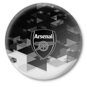Значок с принтом FC Arsenal sport geometry 2018 в Кировске,  металл | круглая форма, металлическая застежка в виде булавки | 