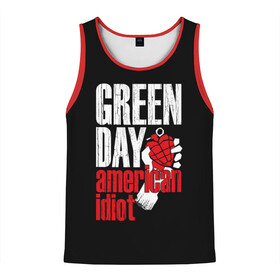Мужская майка 3D с принтом Green Day American Idiot в Кировске, 100% полиэстер | круглая горловина, приталенный силуэт, длина до линии бедра. Пройма и горловина окантованы тонкой бейкой | green day | punk rock | билли джо армстронг | панк рок