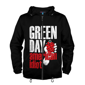 Мужская ветровка 3D с принтом Green Day American Idiot в Кировске, 100% полиэстер | подол и капюшон оформлены резинкой с фиксаторами, два кармана без застежек по бокам, один потайной карман на груди | Тематика изображения на принте: green day | punk rock | билли джо армстронг | панк рок