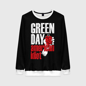 Женский свитшот 3D с принтом Green Day American Idiot в Кировске, 100% полиэстер с мягким внутренним слоем | круглый вырез горловины, мягкая резинка на манжетах и поясе, свободная посадка по фигуре | green day | punk rock | билли джо армстронг | панк рок